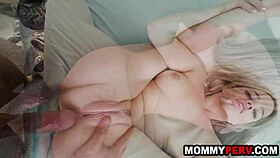 blonde milf drains young guy's balls before his big date out