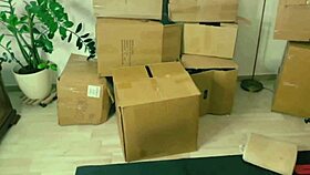 tourist teen from beach gets hard fucked in storage then pegs him with huge dildo