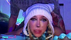 khloe kapri's wet pussy throbs under pounding in rave bunny suit