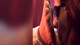 Worship that mans sweaty feet licking every toe desperately!