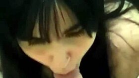 Damn girl, slurp that huge cock till cum floods your mouth!