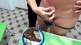 milf enjoys food fetish creampie in cfnm action