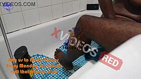 chubby ebony milf rides black cock cowgirl drillin her fat pussy deep