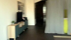 beautiful teen brunette bambola sneaks backstage for a naughty blowjob