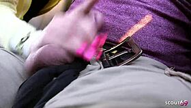 old guy picks dirty nylon teen for sloppy car handjob drive thanks