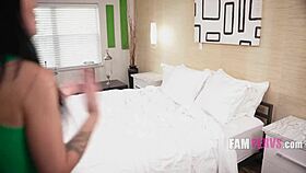 blonde and brunette hotties compete in interracial cum game