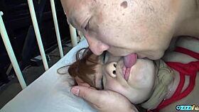 hairy bound pussy tempts two guys into deep fucking and creampie bliss