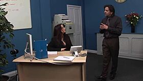 curvy big titty secretary slurps boss monster cock then takes anal doggystyle cumshot facial