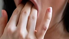 blonde lezdom dom uses brunette slave's mouth hard