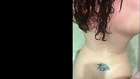 Amateur slut spread wide doggystyle on bathroom floor for deep condom pounding POV