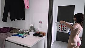 horny teen punished with monster cock missionary in garage!