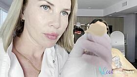 Asian nurse beauty gets explosive facial in hospital kinky session!