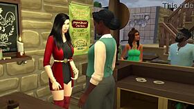 sims4 threesome erupts in crowded public bar