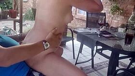 ready for rough doggy pounding by the pool outdoors