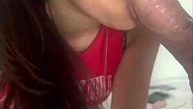 Petite Japanese teen Asia Lee gags deepthroating huge muscular cock facefuck!