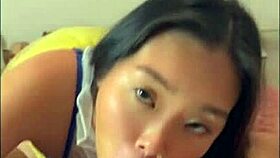 beautiful asian cosplay goddess slurps cock and takes deep missionary pounding