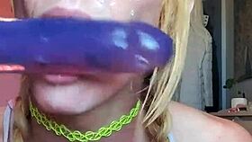 vanessa hastings gags on dildo with messy spit deepthroat humiliation