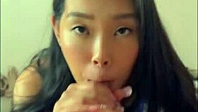 beautiful asian cosplay goddess slurps cock and takes deep missionary pounding