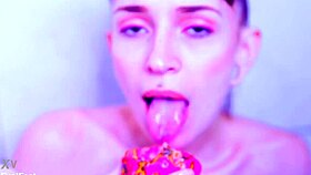 Wanna see my bare toes crush this juicy wet fruit slowly?