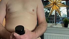 I stroke my fleshlight hard, fuck it deep until massive cum explosion