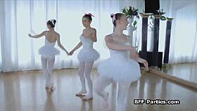 ballerinas eagerly suck instructor's throbbing thick dick