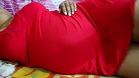 Desi woman relaxes with full body massage on big curves