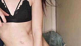 petite teen slut rides dildo moaning squirting juicy pussy first time toy fun