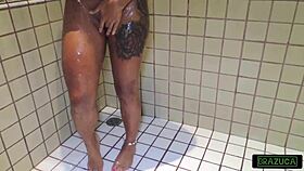 18 year old brunette andressa soares showers naturally