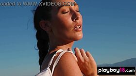 willa prescott's huge natural tits bare in desert striptease pose