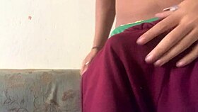 malua sneaks hard cock out during homework tease