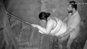 Hidden cam catches busty Brazilian milf's huge natural tits bouncing in hardcore fucking session