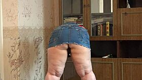 Chubby milf toys anal ass while fingering hairy pussy