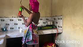 fucking the petite maid in kitchen while wife is gone