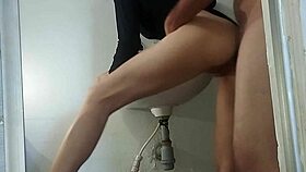 feeling her warm pussy grip me tight in the motel bathroom fuck