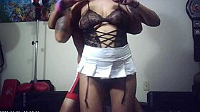 glasses brunette blows and fucks in wrestling porn shoot