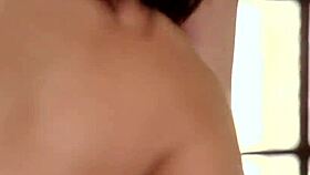 Sultry Brunette Rims Babe's Tempting Ass