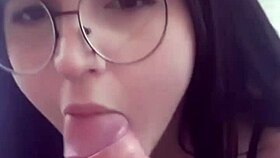 Damn girl, slurp that huge cock till cum floods your mouth!