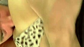 blonde babe's ass licked then footjob in the car