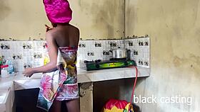 fucking the petite maid in kitchen while wife is gone