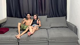 boyfriend's uncle leaves and we seize the moment to fuck wildly under the skirt
