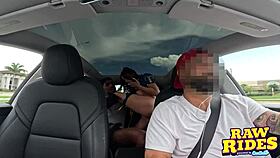 Brunette chun-li cosplayer rides bbc cowgirl in rideshare to comic con facial cumshot