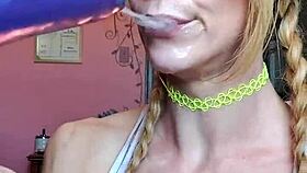 vanessa hastings gags on dildo with messy spit deepthroat humiliation