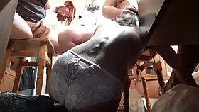 Lesbian duo dives into double vaginal licking two juicy pussies to orgasm on desk