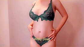 Wife models lingerie in homemade show