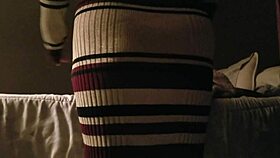 bbw milfs tease in shorts with slow-mo belly and ass shakes