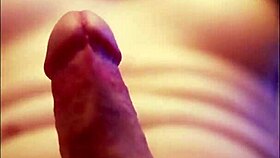 cute tranny slut strokes her cock teasingly close-up