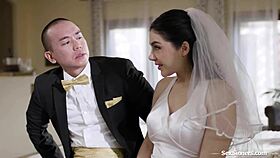 Hubby hates my buttplug anal toy but his friend fucks my big tits bride deep hardcore!