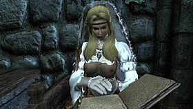Meralin and Eralin fuck wildly in futanari skyrim lesbian adventure