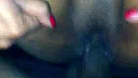 ebony beauty secretly drills pussy with dildo in erotic hidden fantasy