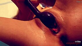 Silvie Deluxe Gushes Six Squirts On Floor From G-Spot Toy Masturbation